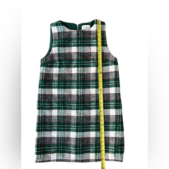 Aura Dress Size Small Plaid Green‎ Holiday Christmas Mini with Liner - Picture 9 of 10
